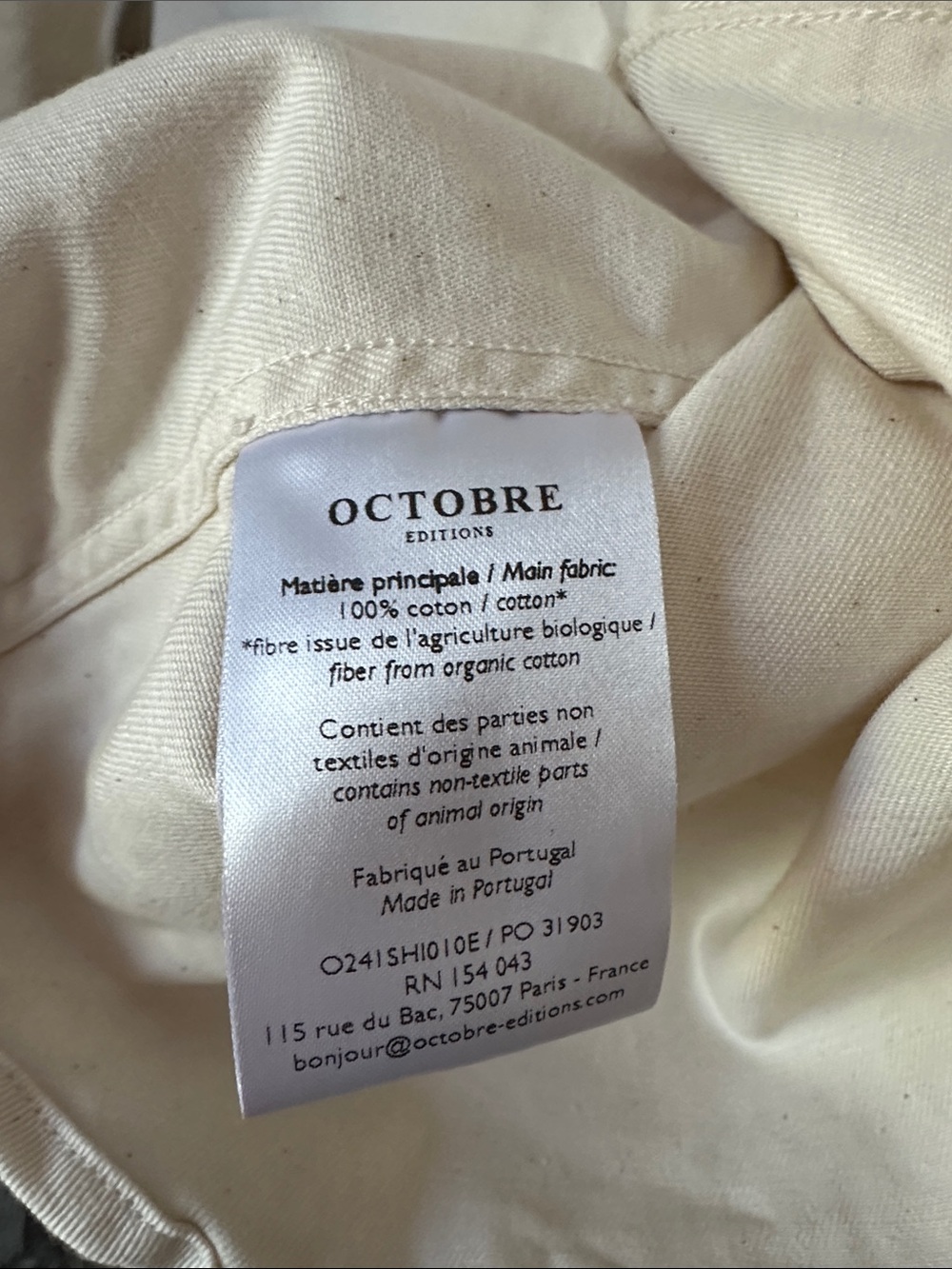 OCTOBRE EDITIONS | SEZANE - Cream Button-Down Long-Sleeve Shirt - Picture 3 of 4